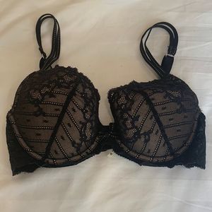 Chantelle black lace push up bra